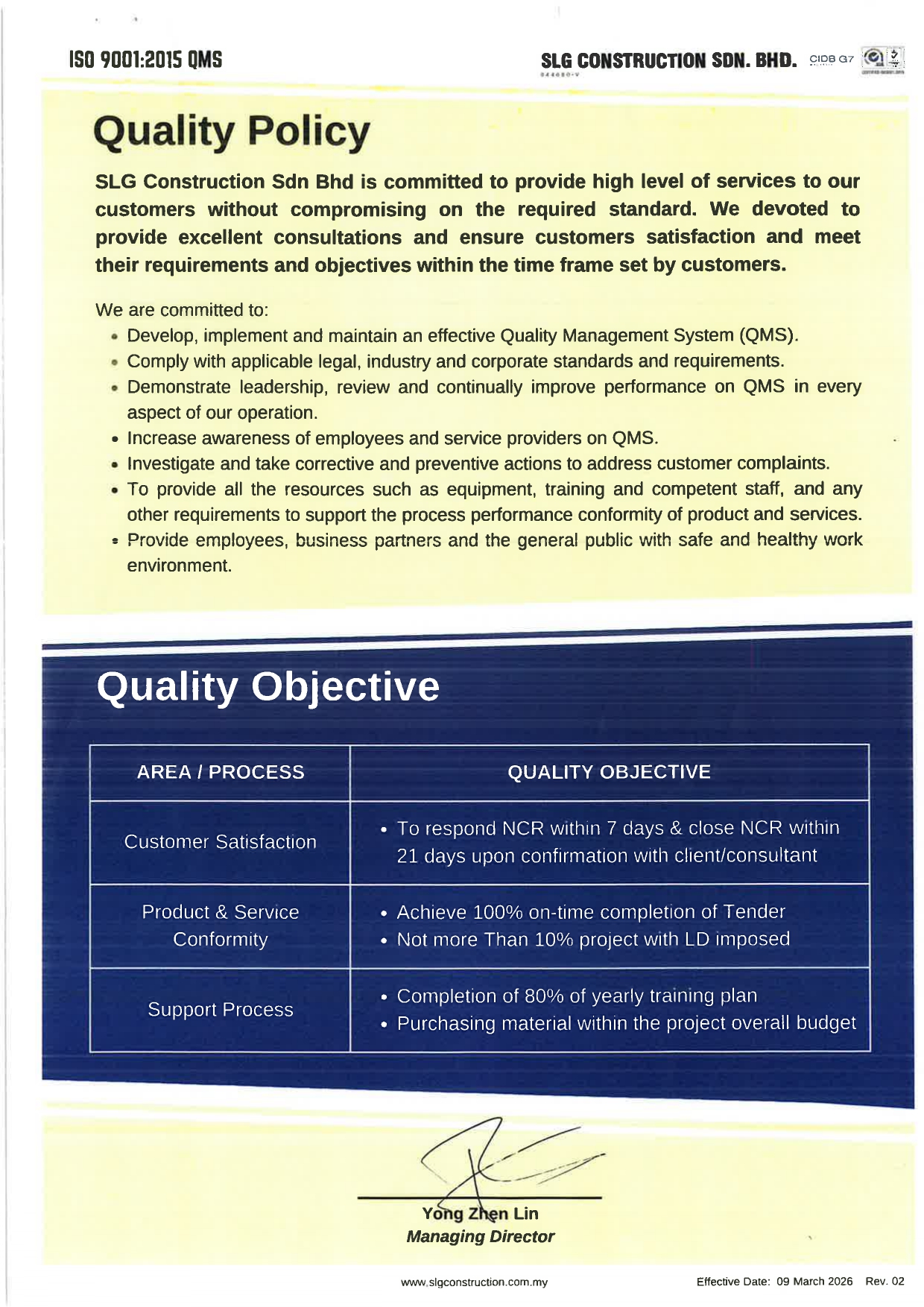 Quality Policy